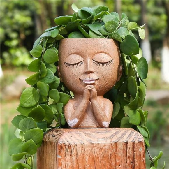 Face Planters Pots Succulent Planters Flower Pot Cute Head Planter Pot -Planters - Picture 1 of 7